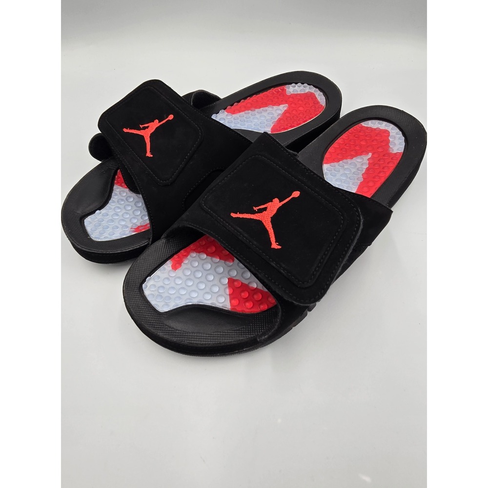 Jordan Mens 12 Hydro 8 Retro Black University Red Slides DM0979-009
